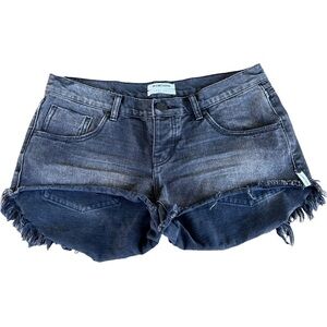 One Teaspoon Bonitas Distressed Denim Cut-Off Shorts Size 29 Frayed Button Fly